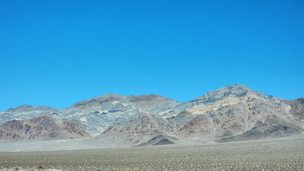 Image of red cinder cone near Pahrump, NV, result of volcano