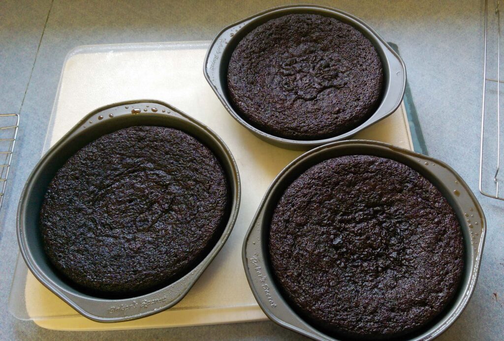 3 layers for Chocolate Cake