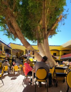 courtyard restaurant in Los Algodones, Mexican border town to Yuma