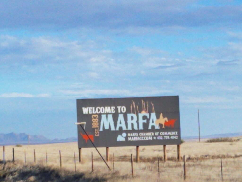 Marfa, TX outdoor billboard